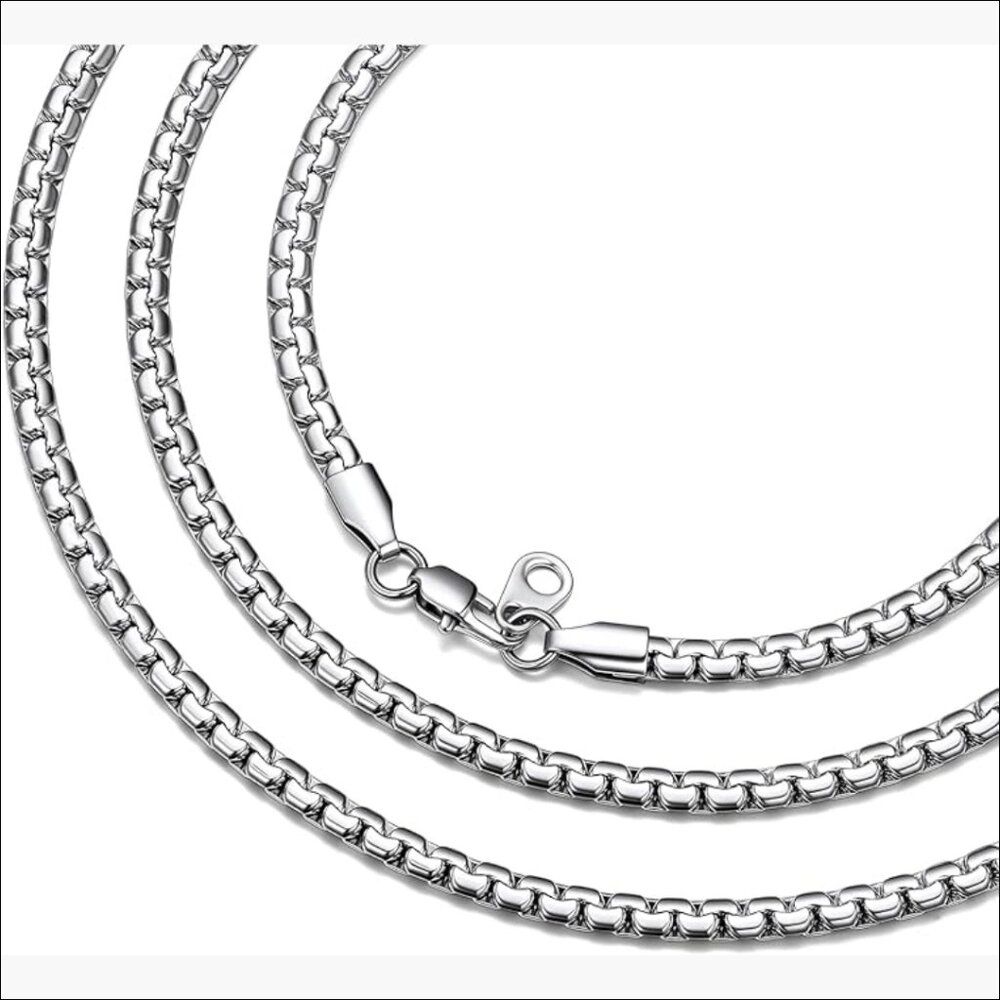 Gold Plated Silver Black Chain Necklace Stainless Steel Minimalist